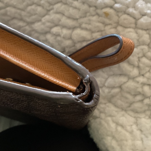 Michael Kors Brown Logo Zip Wallet with Gold Hardware - Picture 7 of 12